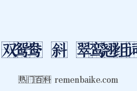 双鸳鸯·斜亸翠鸾翘组词是什么意思的图片